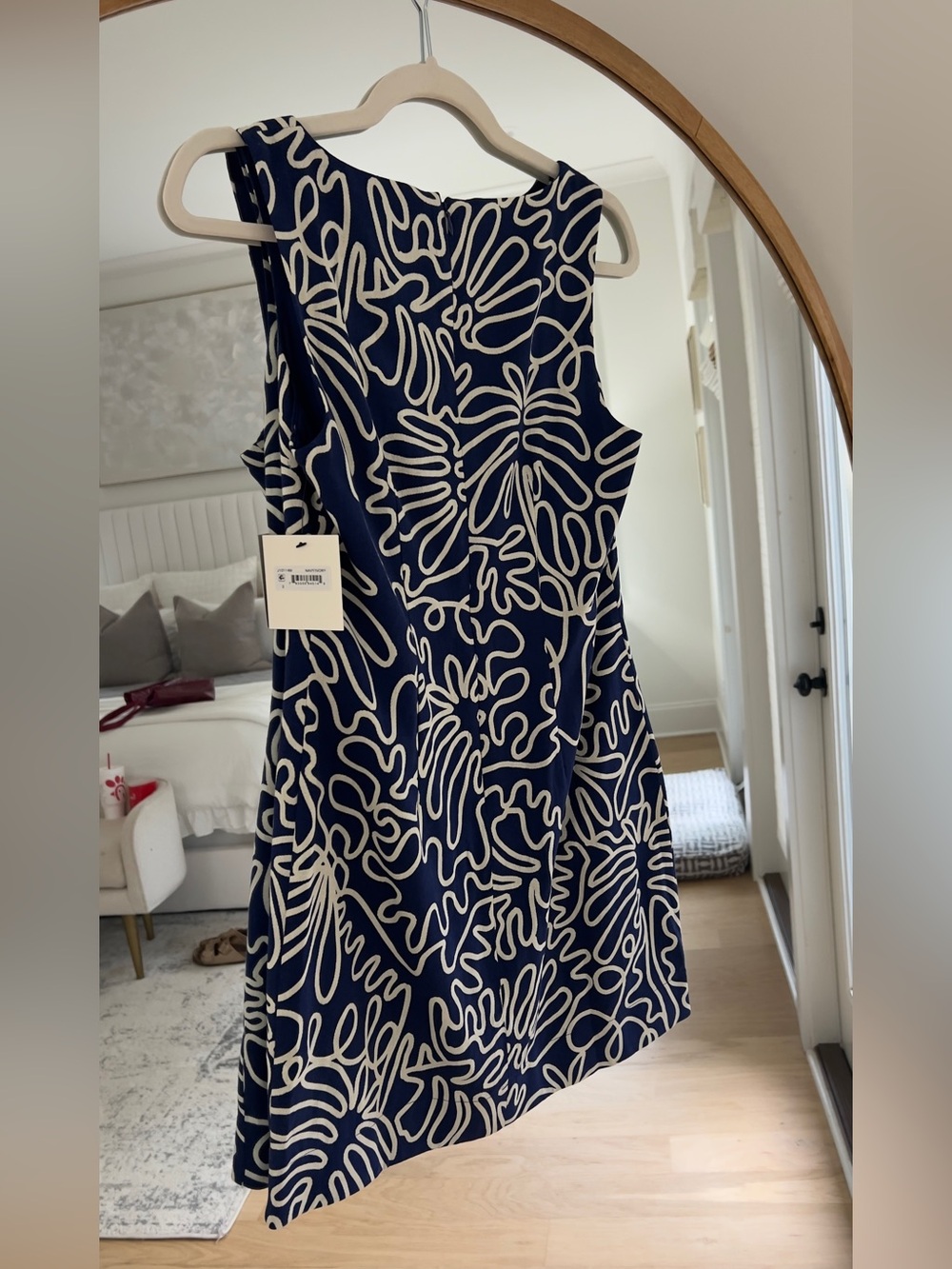 The Good Journey Sleeveless Navy Blue Abstract Print Mini Dress - NWT - Picture 10 of 14